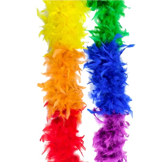 6ft. Rainbow Feather Boa Garland by Celebrate It™